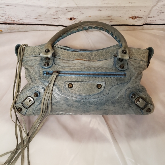 Balenciaga Handbags - Balenciaga Vintage Classic Blue Motorcycle bag Shoulder Bag